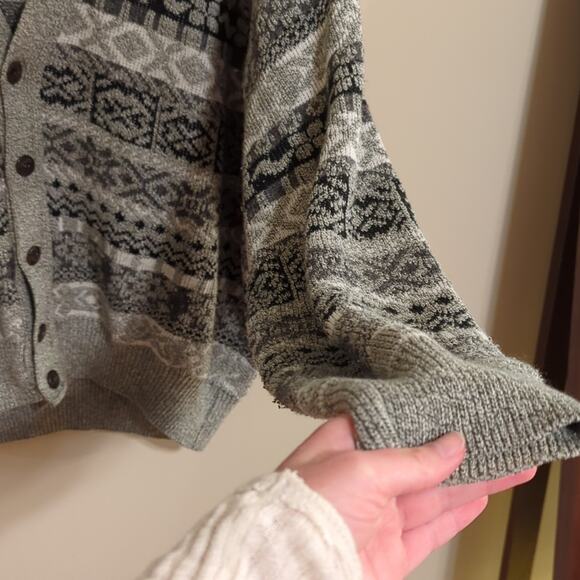 Florence Tricot Fair Isle button up cardigan sweater - Picture 5 of 6